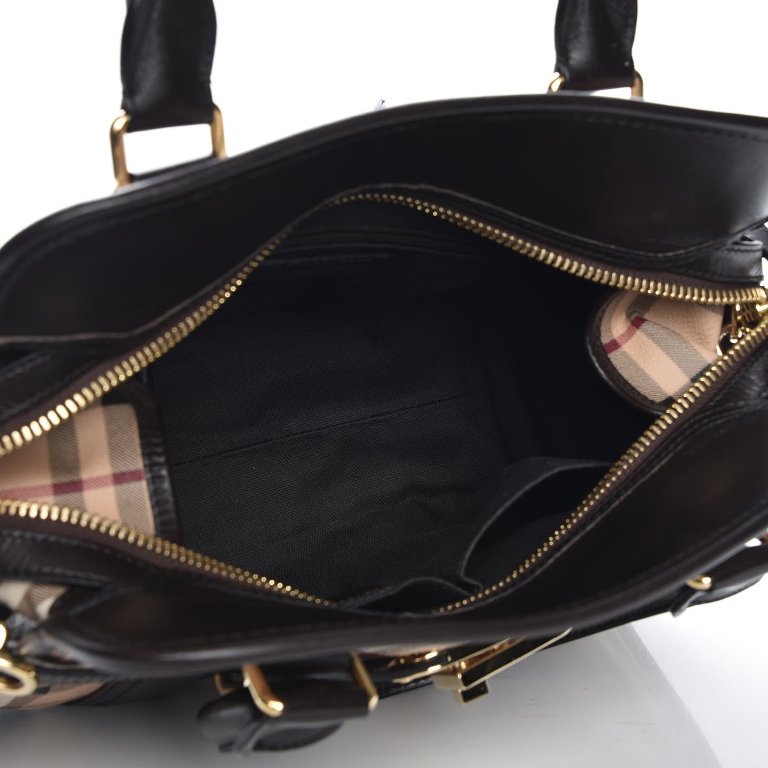 Burberry Haymarket Check Minford Portrait Tote Chocolate 6 of 11