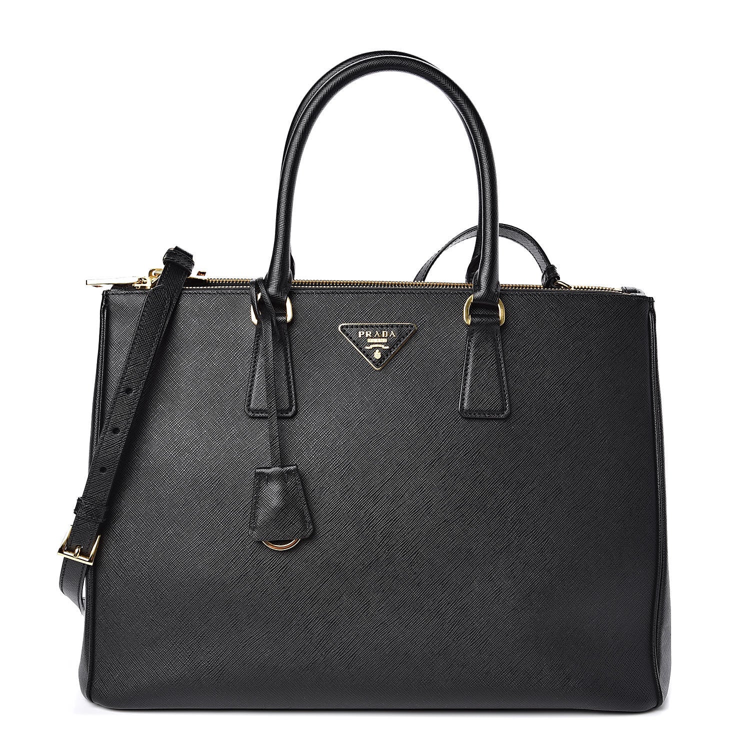 Prada Saffiano Medium Galleria Double Zip Tote Black 1 of 9