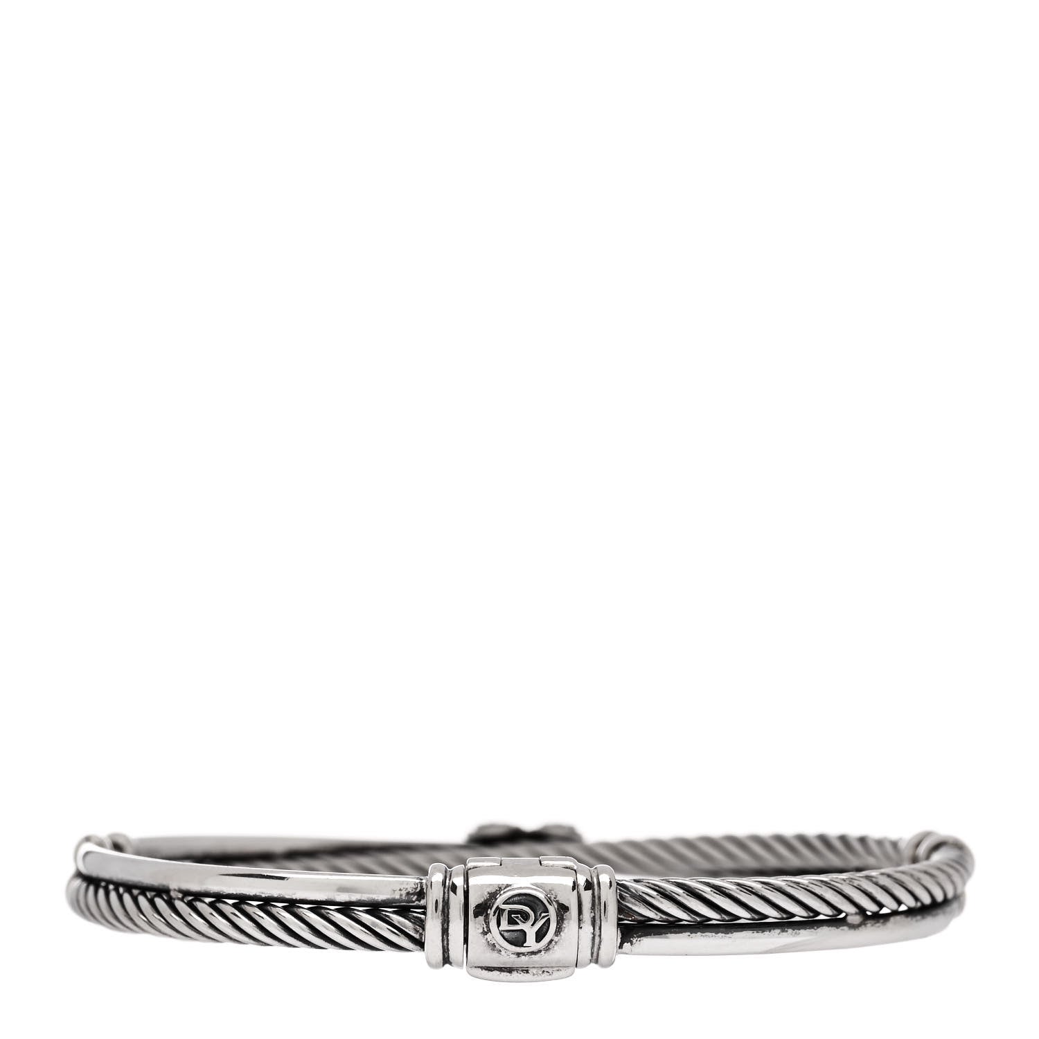 David Yurman Sterling Silver Diamond 3mm Crossover X Bracelet 2 of 3