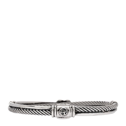 David Yurman Sterling Silver Diamond 3mm Crossover X Bracelet 2 of 3