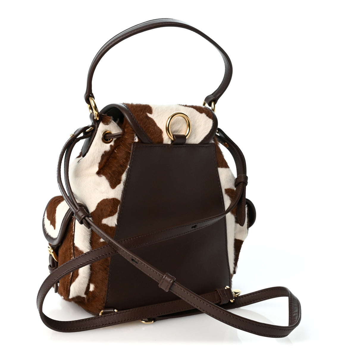 Miu Miu Nappa Calf Hair Printed Mini Backpack White Burnt Sienna 2 of 8