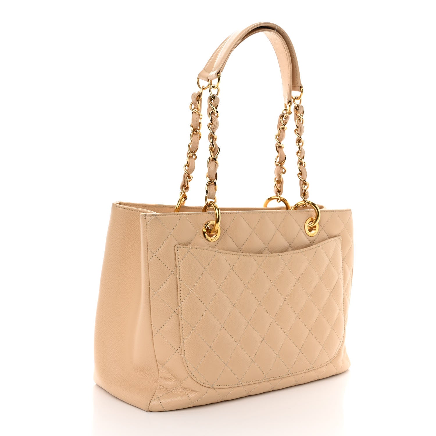 Chanel Caviar Quilted Grand Shopping Tote GST Beige Clair 3 of 12