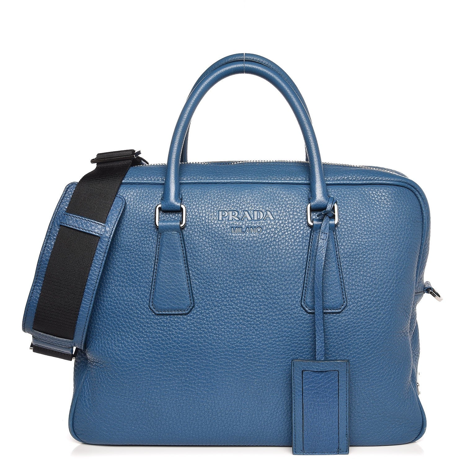 Prada Vitello Daino Briefcase Cobalto 1 of 7