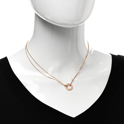 Cartier 18K Pink Gold 2 Diamond LOVE Necklace 2 of 5