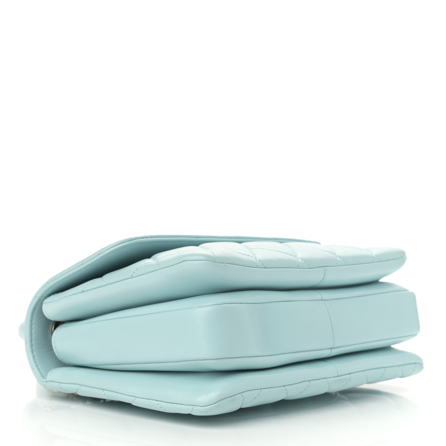 Lambskin Quilted Small Trendy CC Flap Dual Handle Bag Light Blue