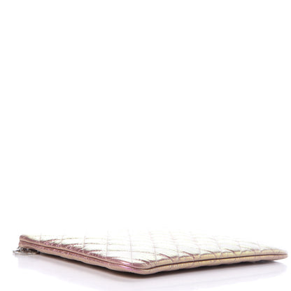 Chanel Iridescent Crumpled Calfskin Medium Cosmetic Case Pink 4 of 9