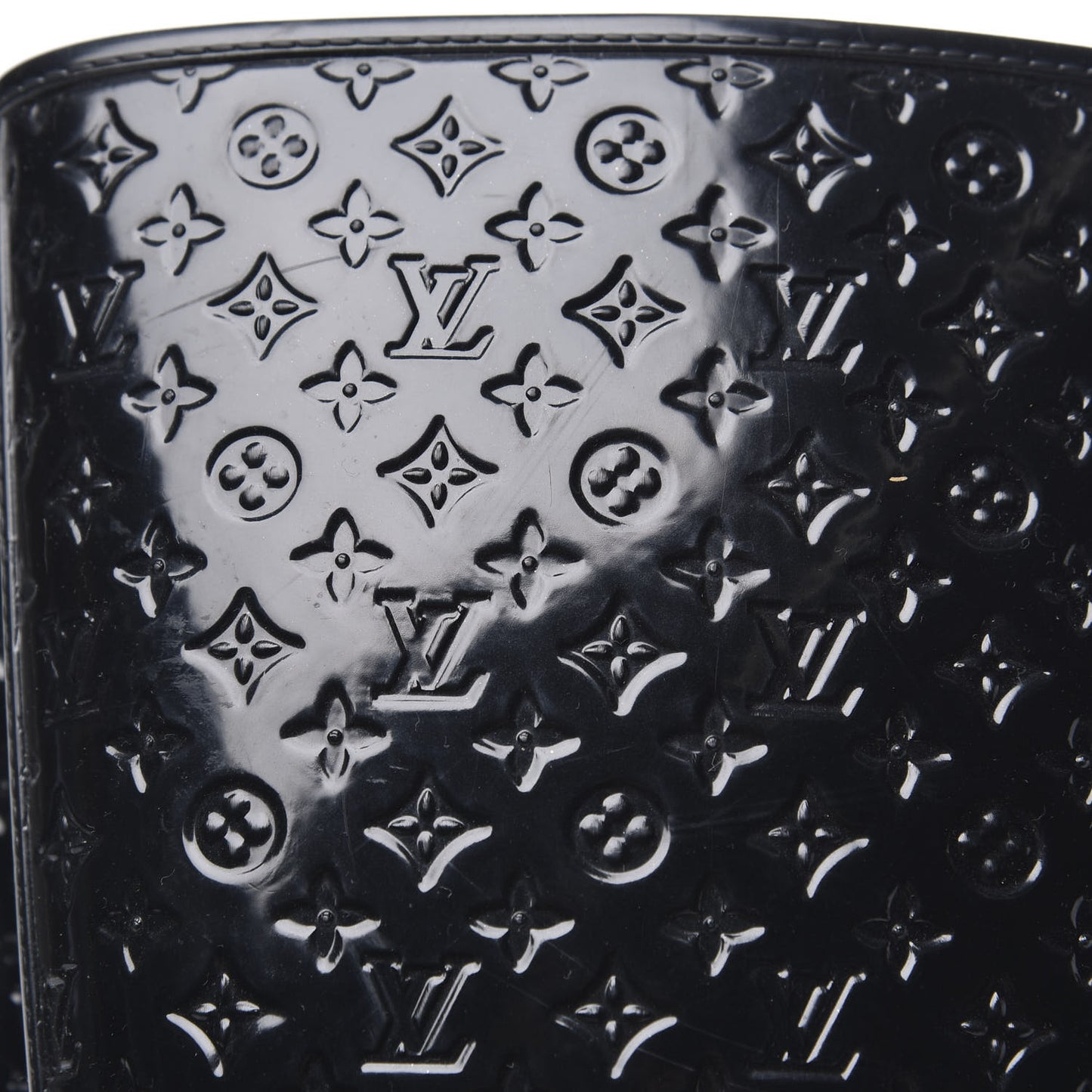 Rubber Embossed Monogram Splash Rain Boots 40 Black