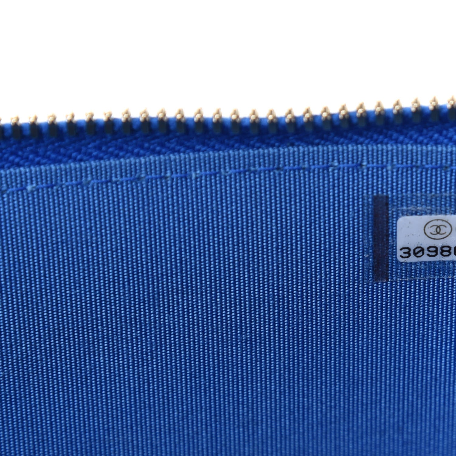 Chanel Raffia Jute Striped Small Vanity Case With Chain Blue Beige 9 of 11