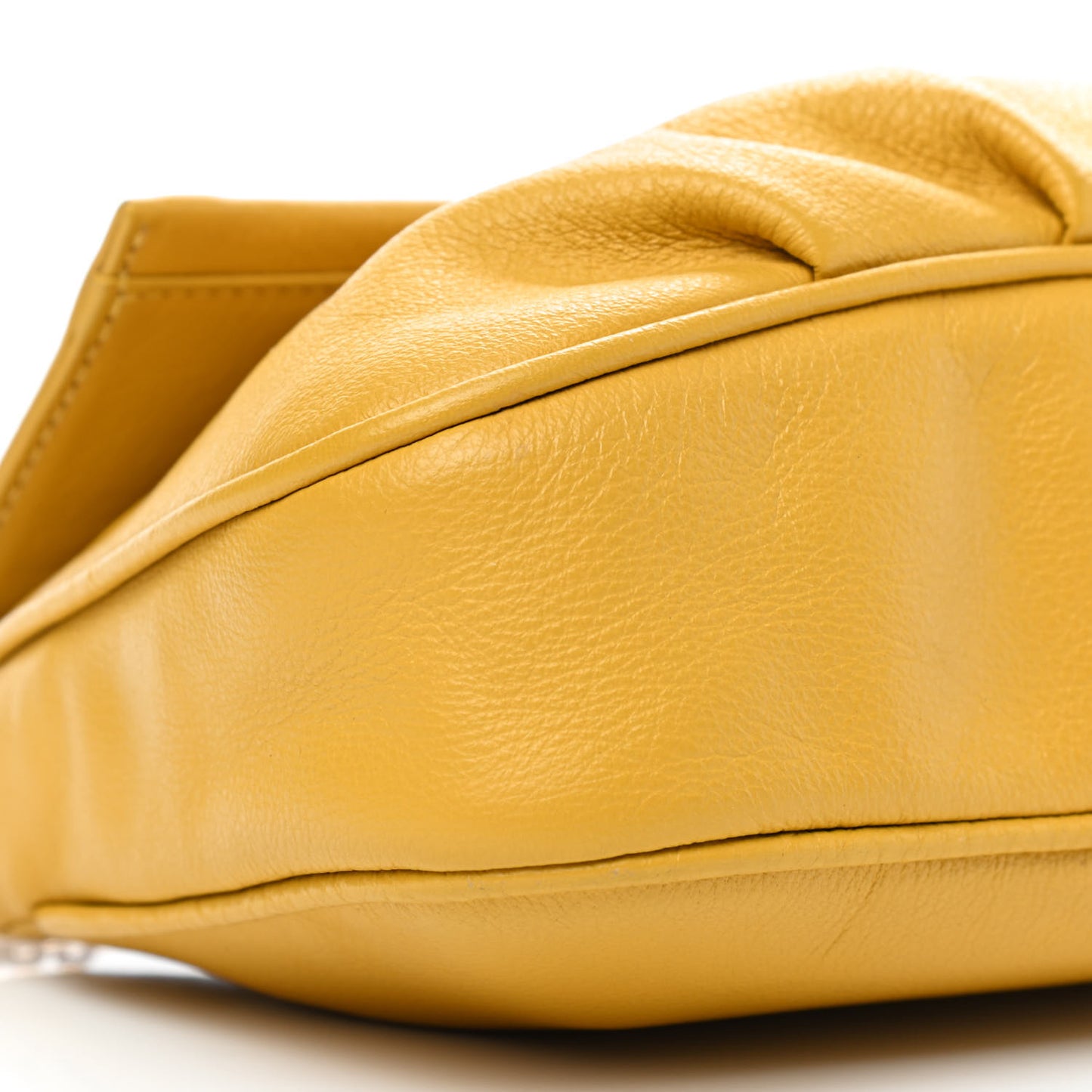 Vitello Flamingo Fendista Pouchette Crossbody Bag Yellow
