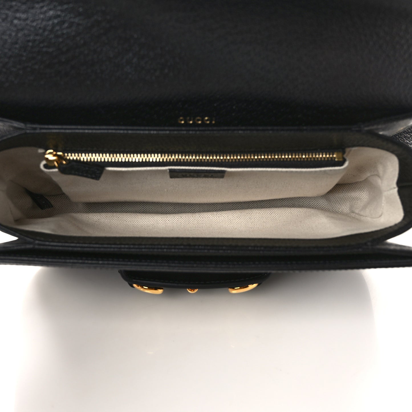 Jacquard Black Denim GG Monogram Textured Dollar Calfskin Horsebit 1955 Shoulder Bag Black Ivory