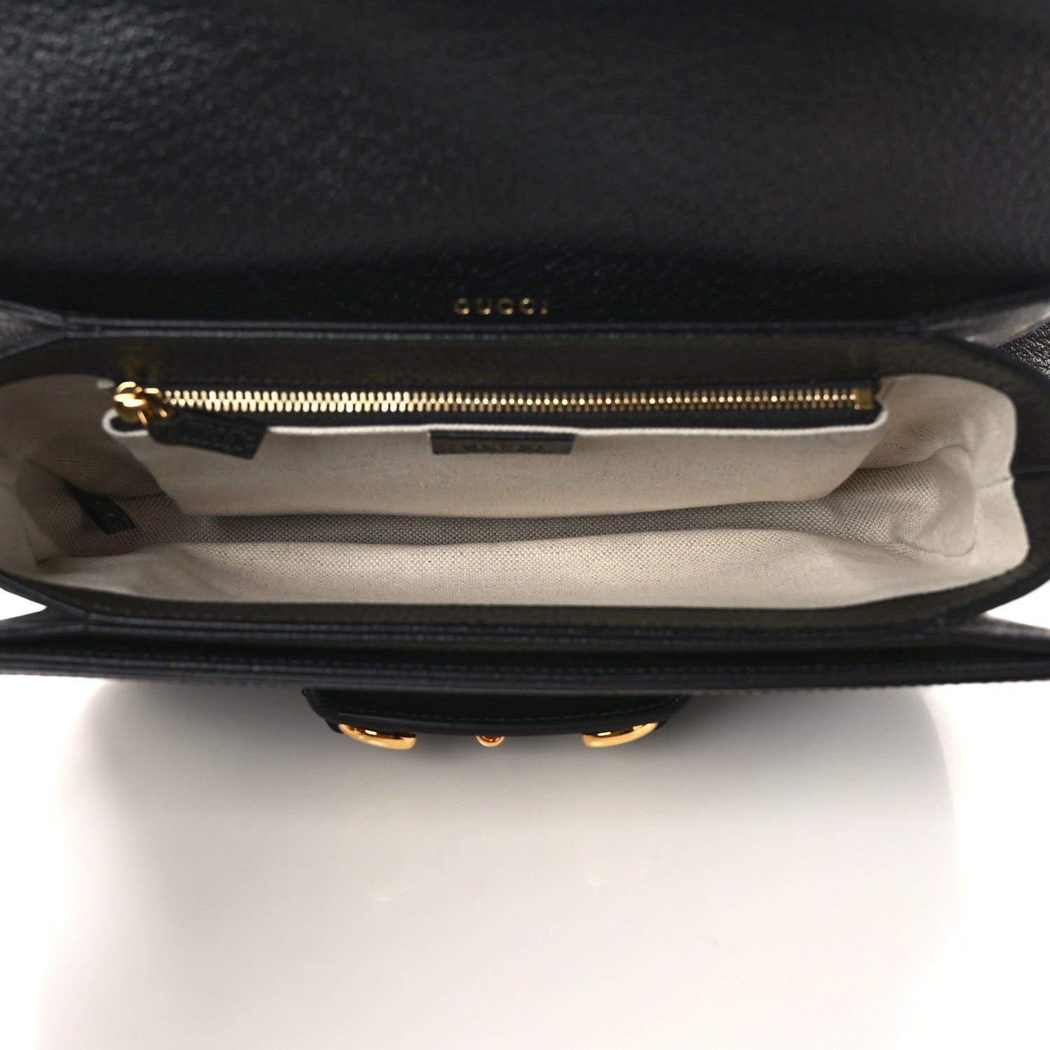 Gucci Jacquard Black Denim GG Monogram Textured Dollar Calfskin Horsebit 1955 Shoulder Bag Black Ivory 5 of 13