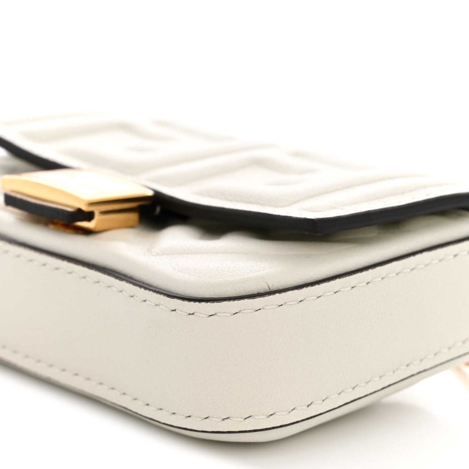 Fendi Nappa Matisse FF Embossed Nano Baguette Charm White 9 of 10