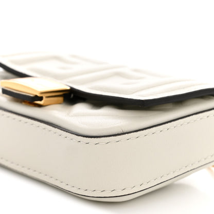 Fendi Nappa Matisse FF Embossed Nano Baguette Charm White 9 of 10