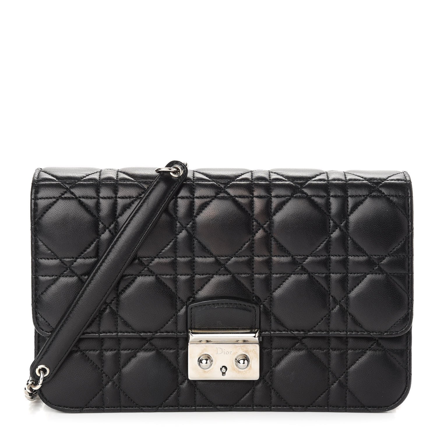 Christian Dior Lambskin Cannage Miss Dior Promenade Pouch Black 1 of 9