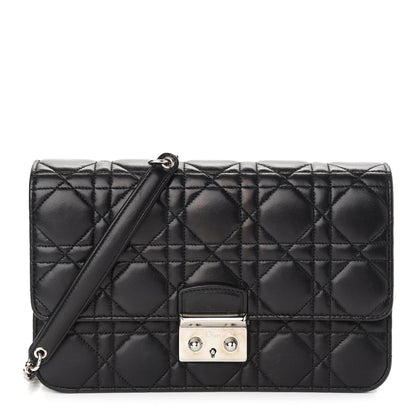 Christian Dior Lambskin Cannage Miss Dior Promenade Pouch Black 1 of 9