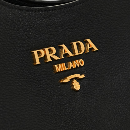 Prada Vitello Phenix Zippered Messenger Hobo Black 10 of 10