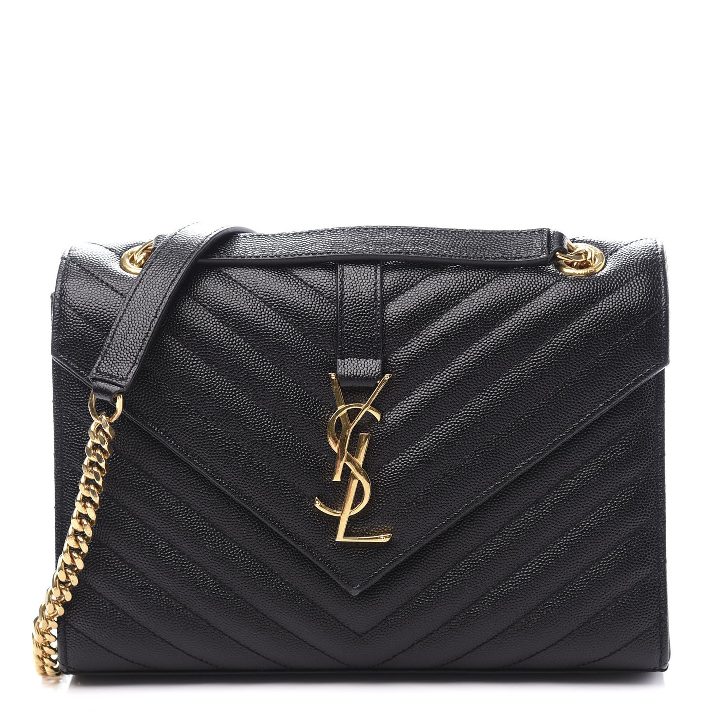 Grain De Poudre Matelasse Chevron Medium Monogram Satchel Black
