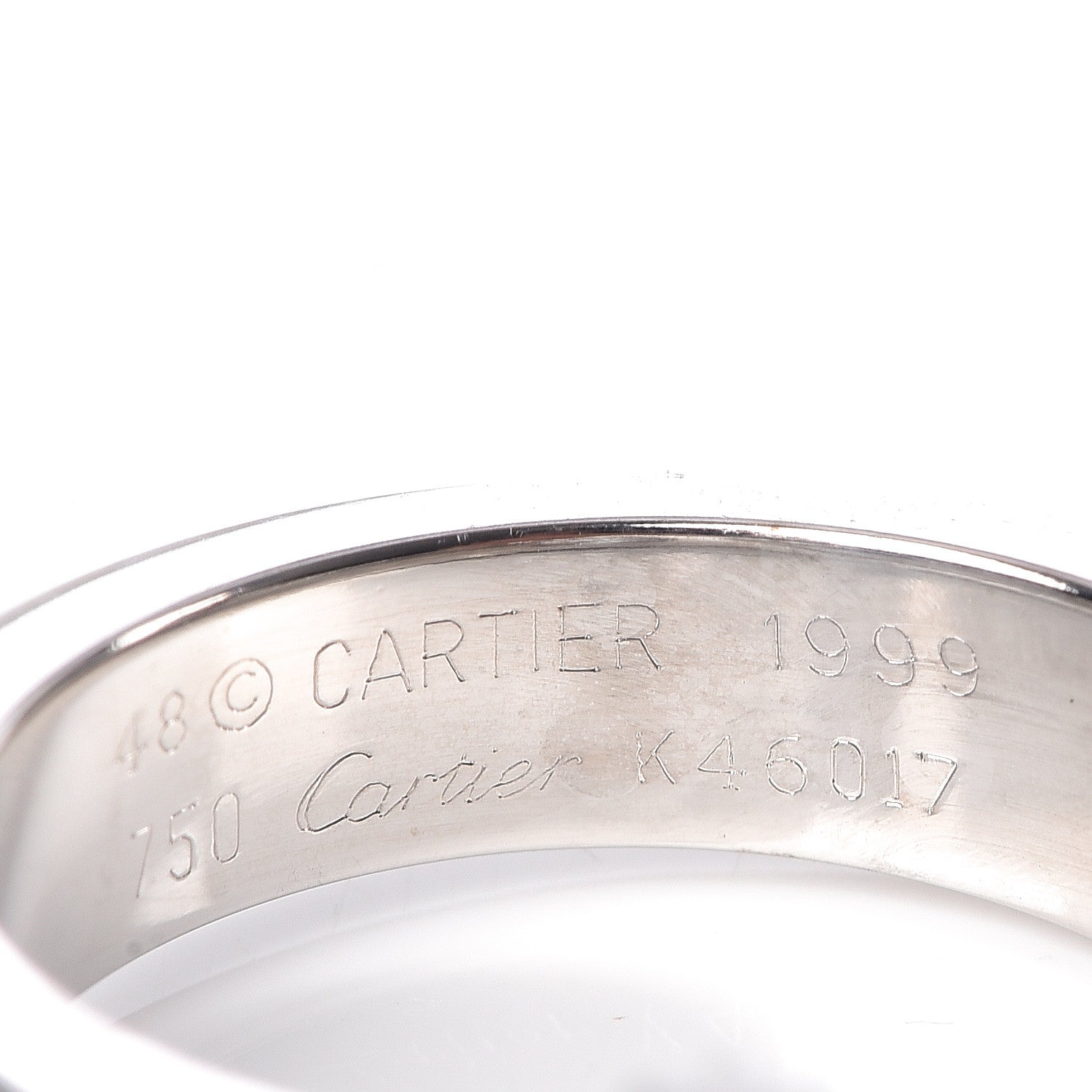 Cartier 18K White Gold Aquamarine Tank Ring 48 4.5 5 of 5