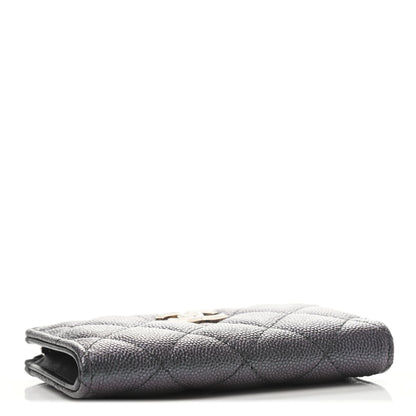 Chanel Iridescent Caviar Quilted Zipped Key Holder Case Black 3 of 4