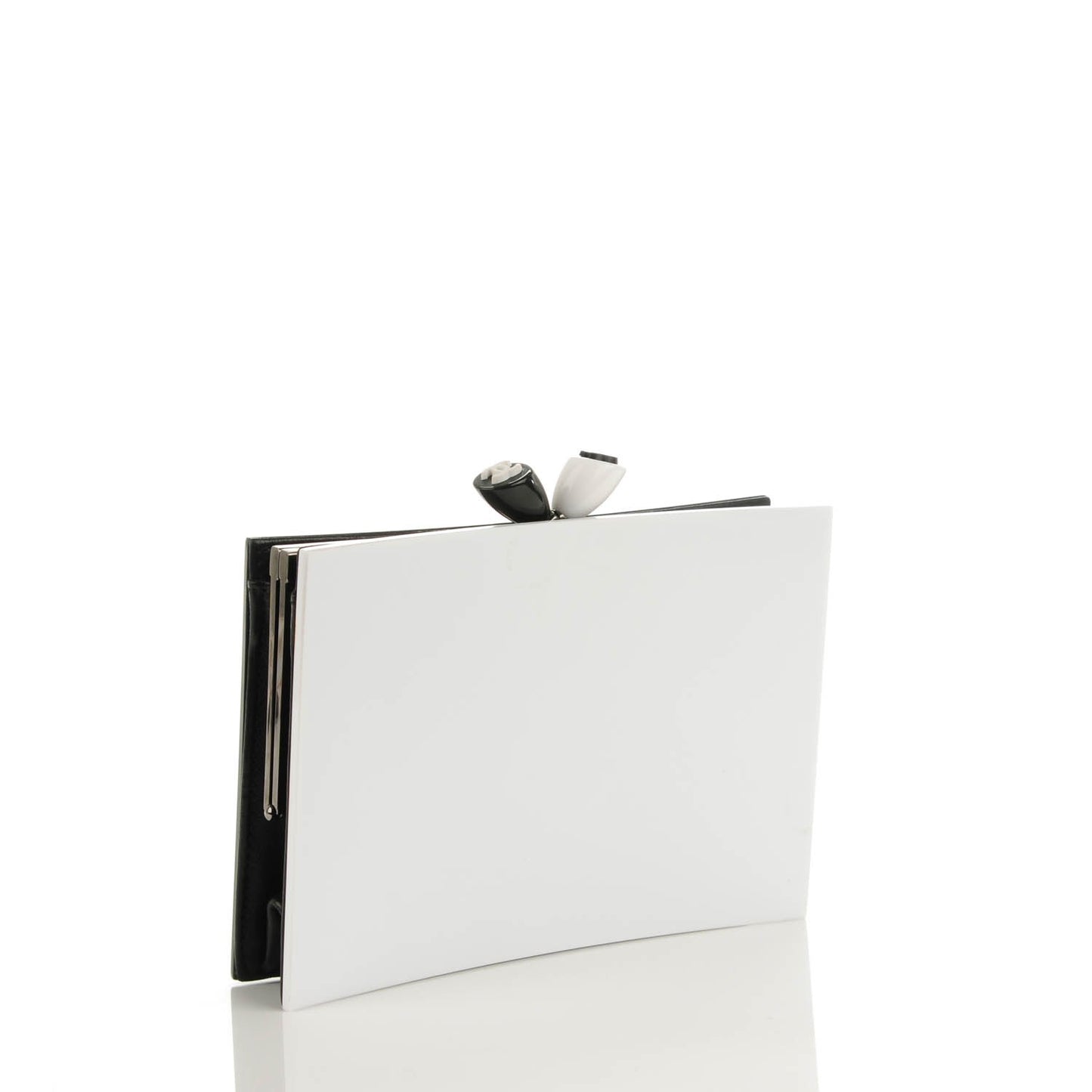 Acrylic Frame Clutch Black White