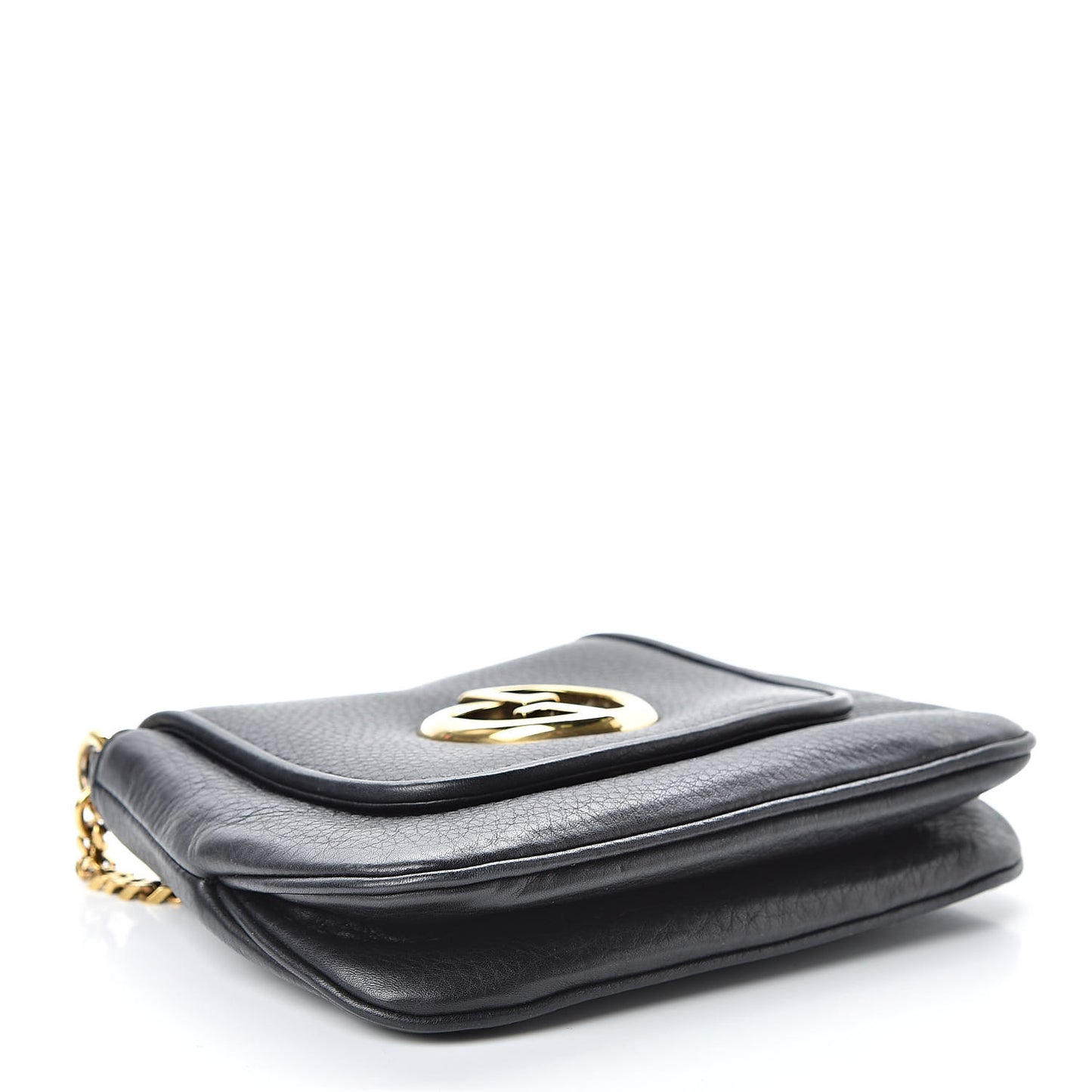 Pebbled Calfskin Small 1973 Chain Shoulder Bag Black