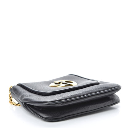 Gucci Pebbled Calfskin Small 1973 Chain Shoulder Bag Black 4 of 15