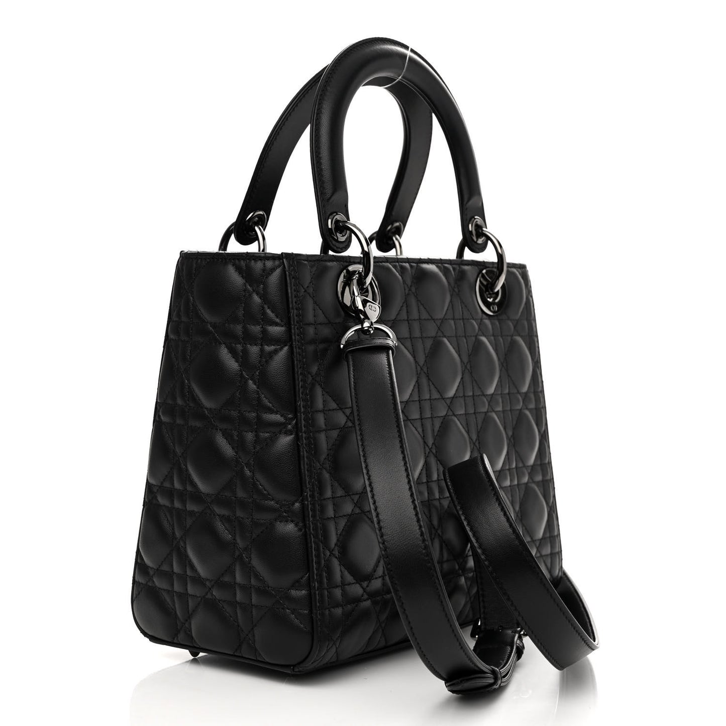 Lambskin Cannage Medium Lady Dior Black
