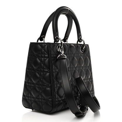 Christian Dior Lambskin Cannage Medium Lady Dior Black 3 of 12