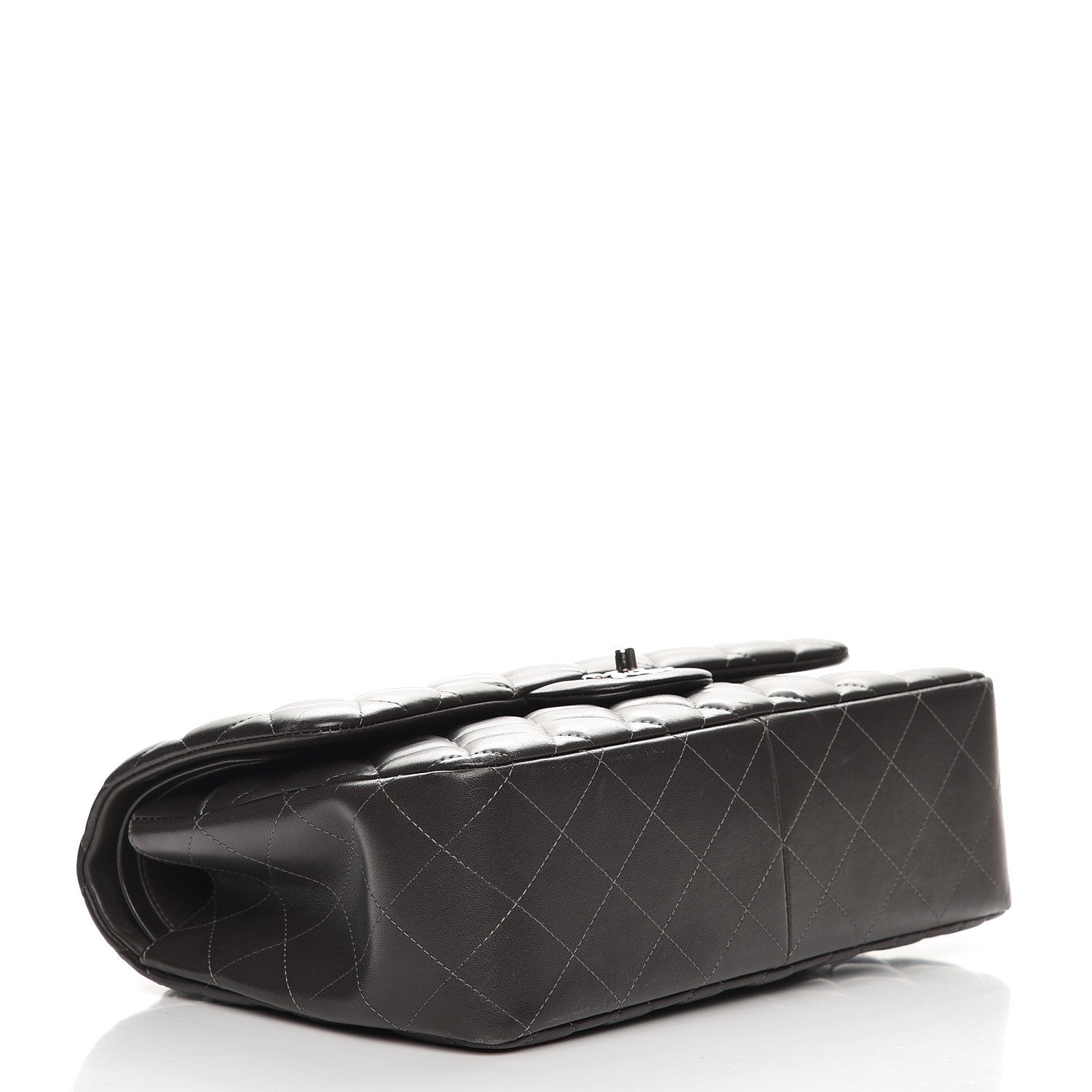 Chanel Lambskin Quilted Jumbo Double Flap Dark Grey 5 of 10