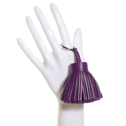 Hermes Lambskin Carmen Tassel Key Holder Violet 2 of 5