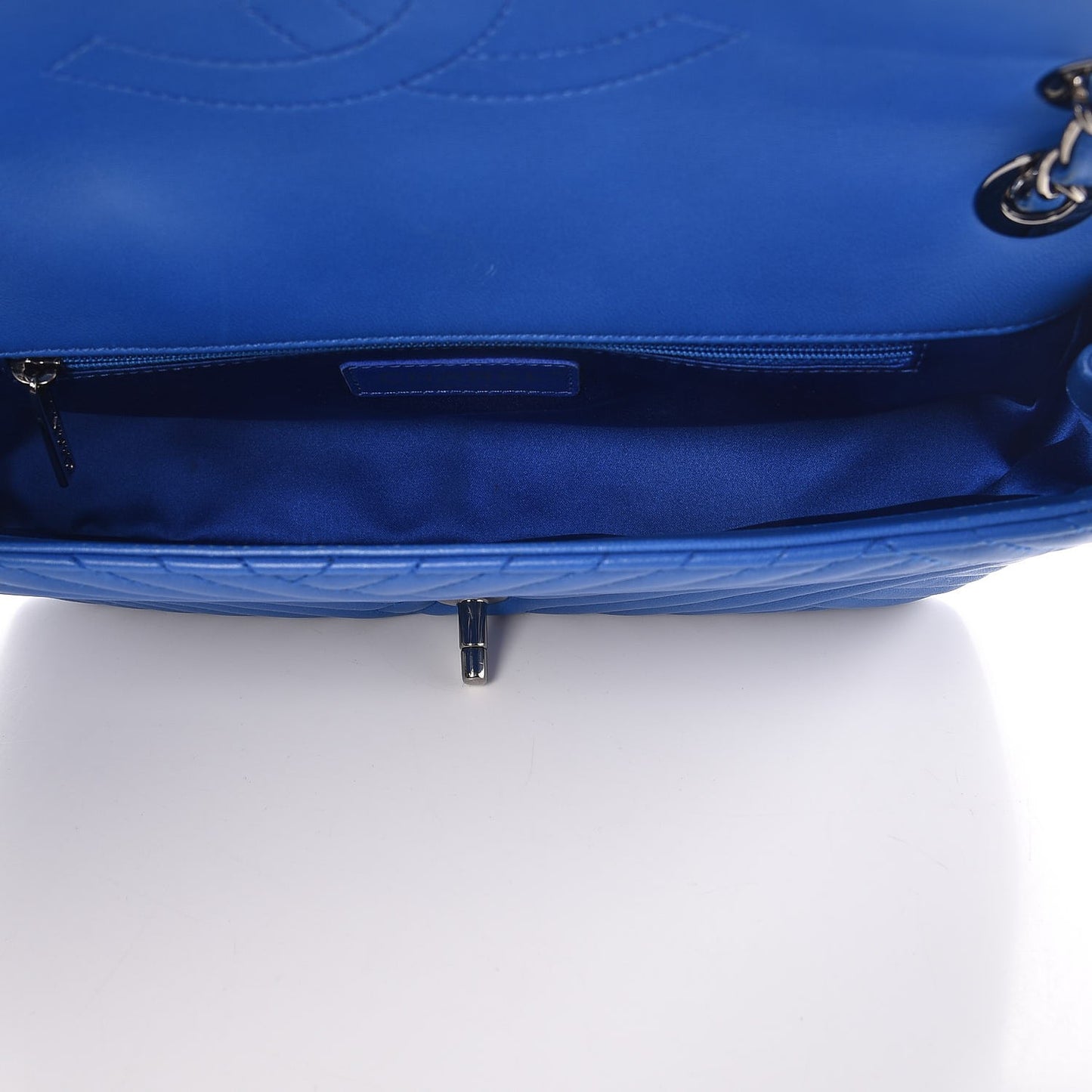 Lambskin Quilted Medium CC Crossing Flap Blue