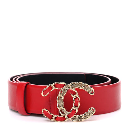 Chanel Calfskin CC Chain Belt 80 32 Red 1 of 6
