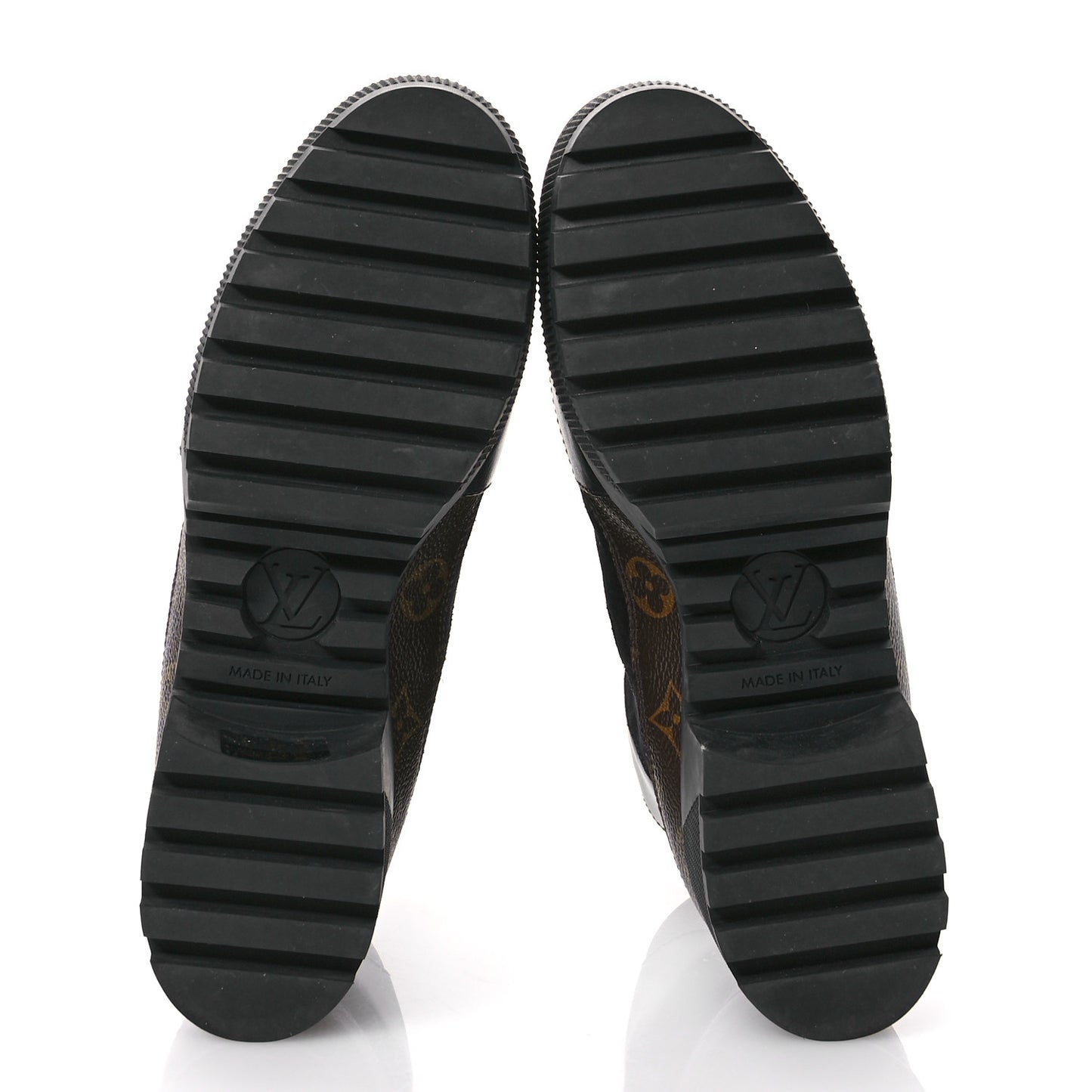 Suede Calfskin Monogram Laureate Platform Desert Boots 39.5 Black