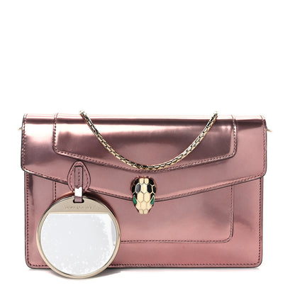 Bulgari Metallic Serpenti Forever Chain Wallet Rose Quartz 1 of 10