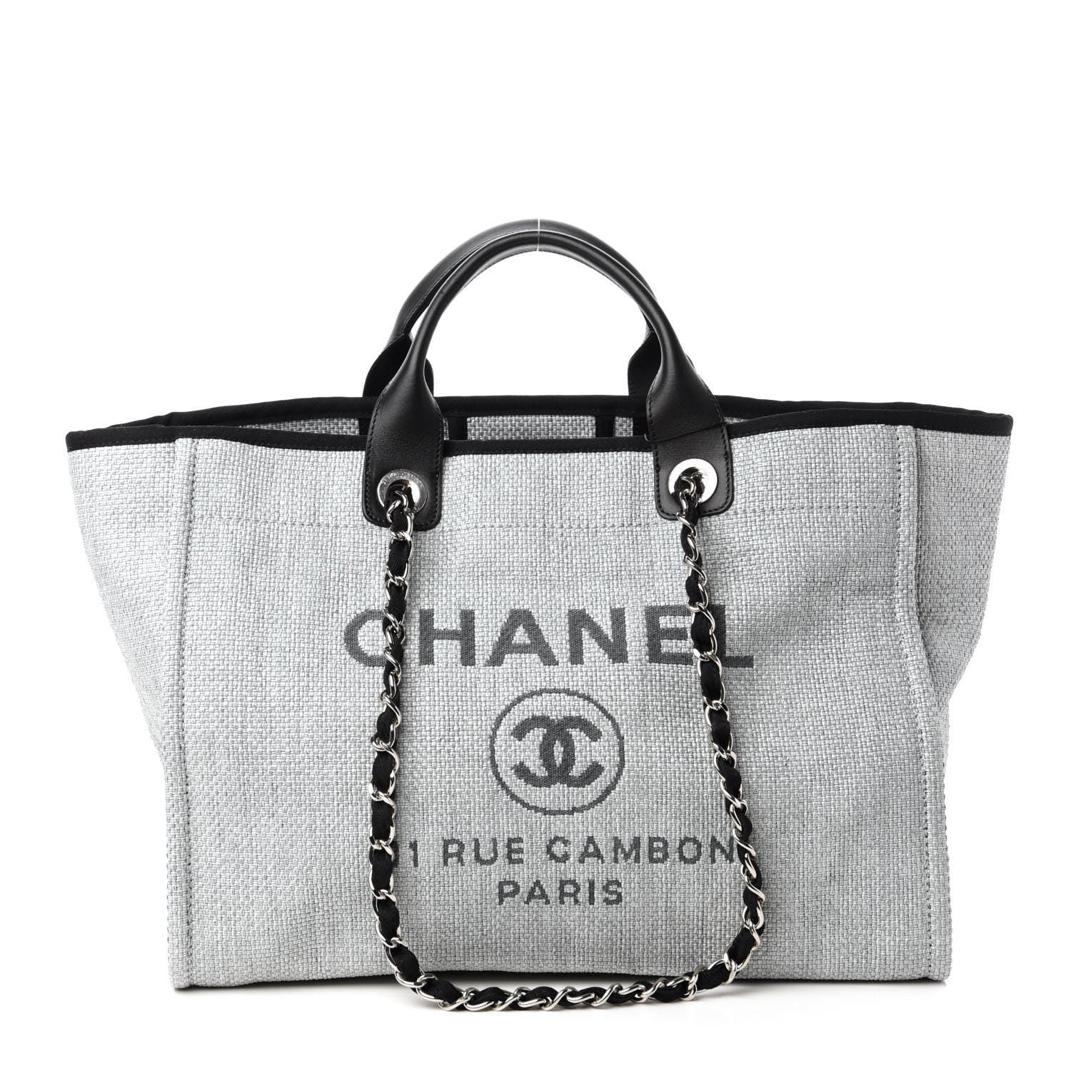 Chanel Canvas Medium Deauville Tote Grey 1 of 10