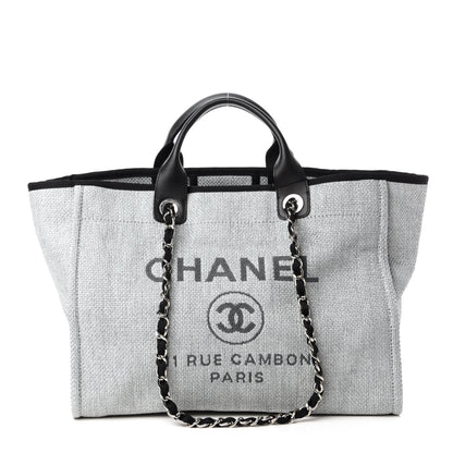 Chanel Canvas Medium Deauville Tote Grey 1 of 10