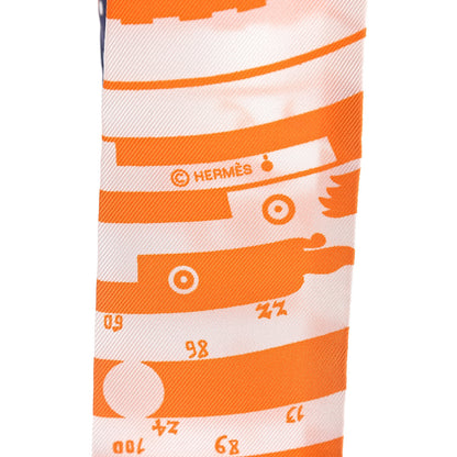 Hermes Silk Astrologie a Pois Twilly Orange Marine White 4 of 4