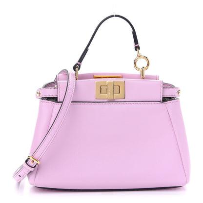 Fendi Shiny Nappa Micro Peekaboo Iconic Satchel Lavanda 1 of 9