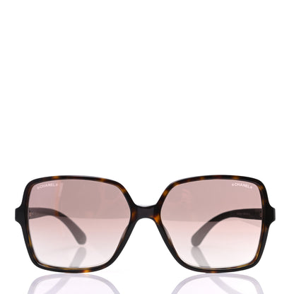 Chanel Acetate Wood Rubber Square Sunglasses 9076 Dark Tortoise 2 of 8