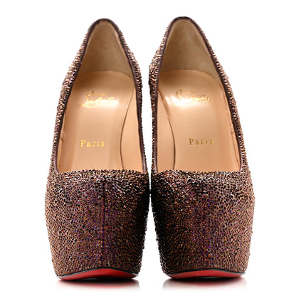 Christian Louboutin Crystal Suede Burma Daffodile Strass 160 Pumps 38 Plum 3 of 10