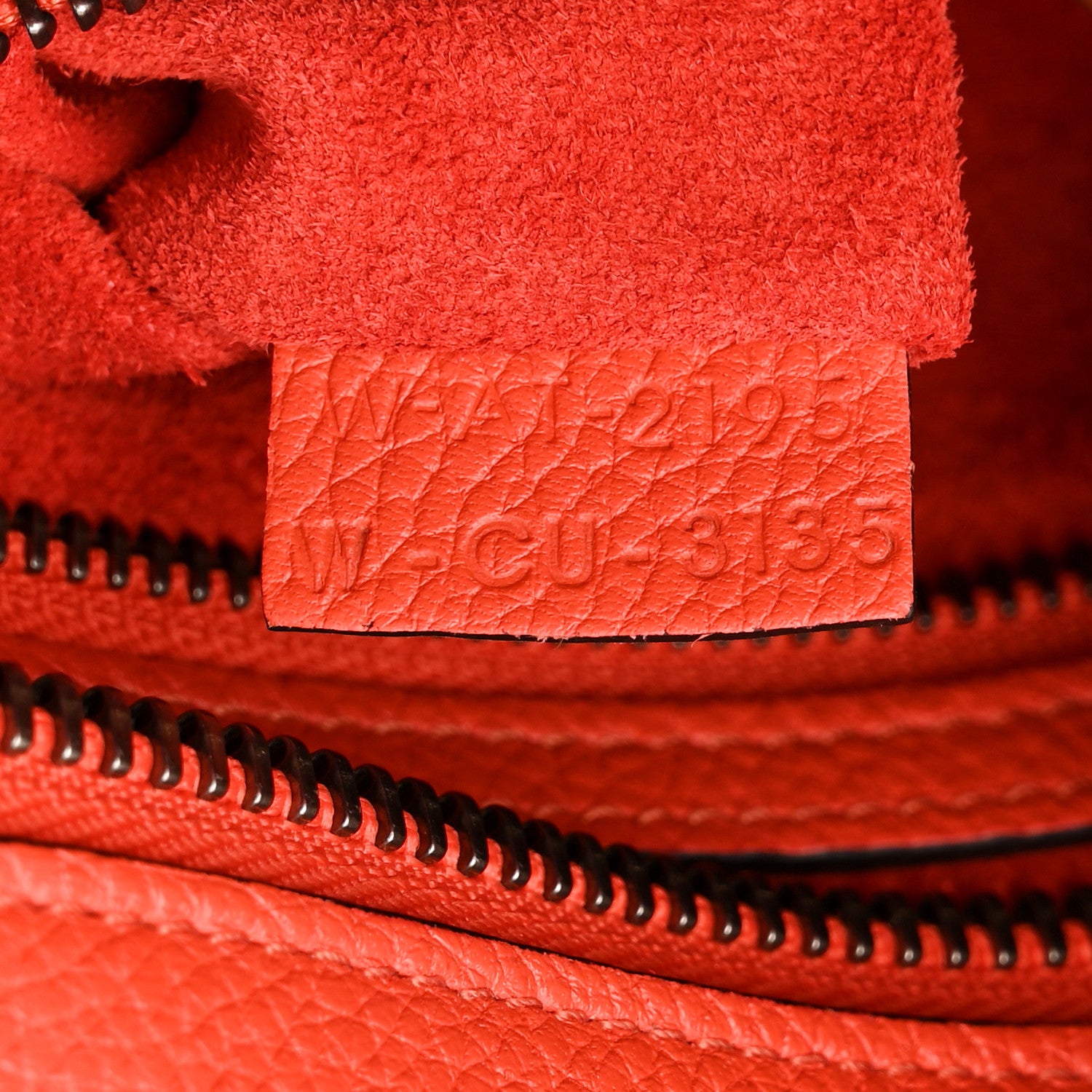 Celine Drummed Calfskin Micro Luggage Vermillion 7 of 8