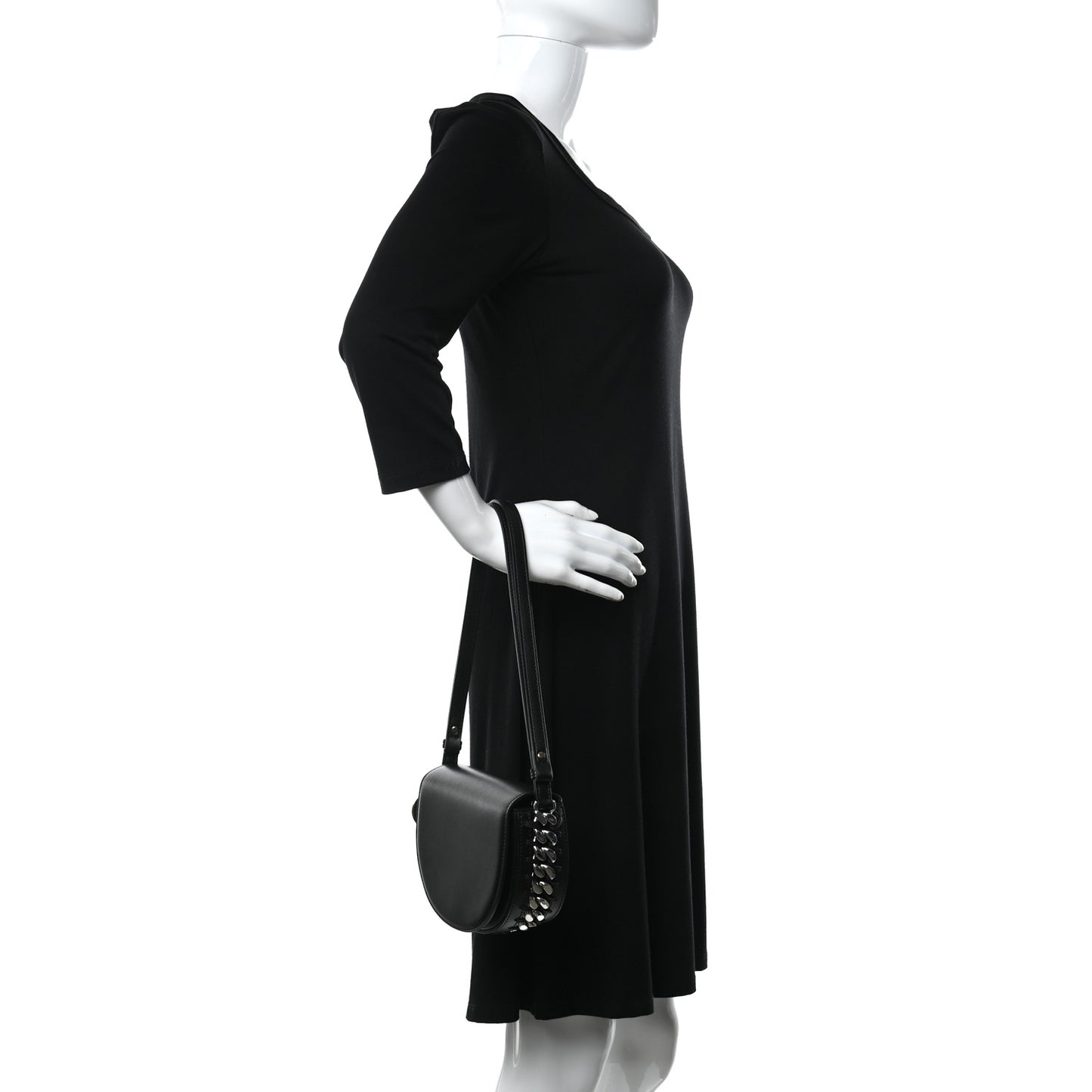 Eco Alter Nappa Medium Frayme Flap Shoulder Bag Black