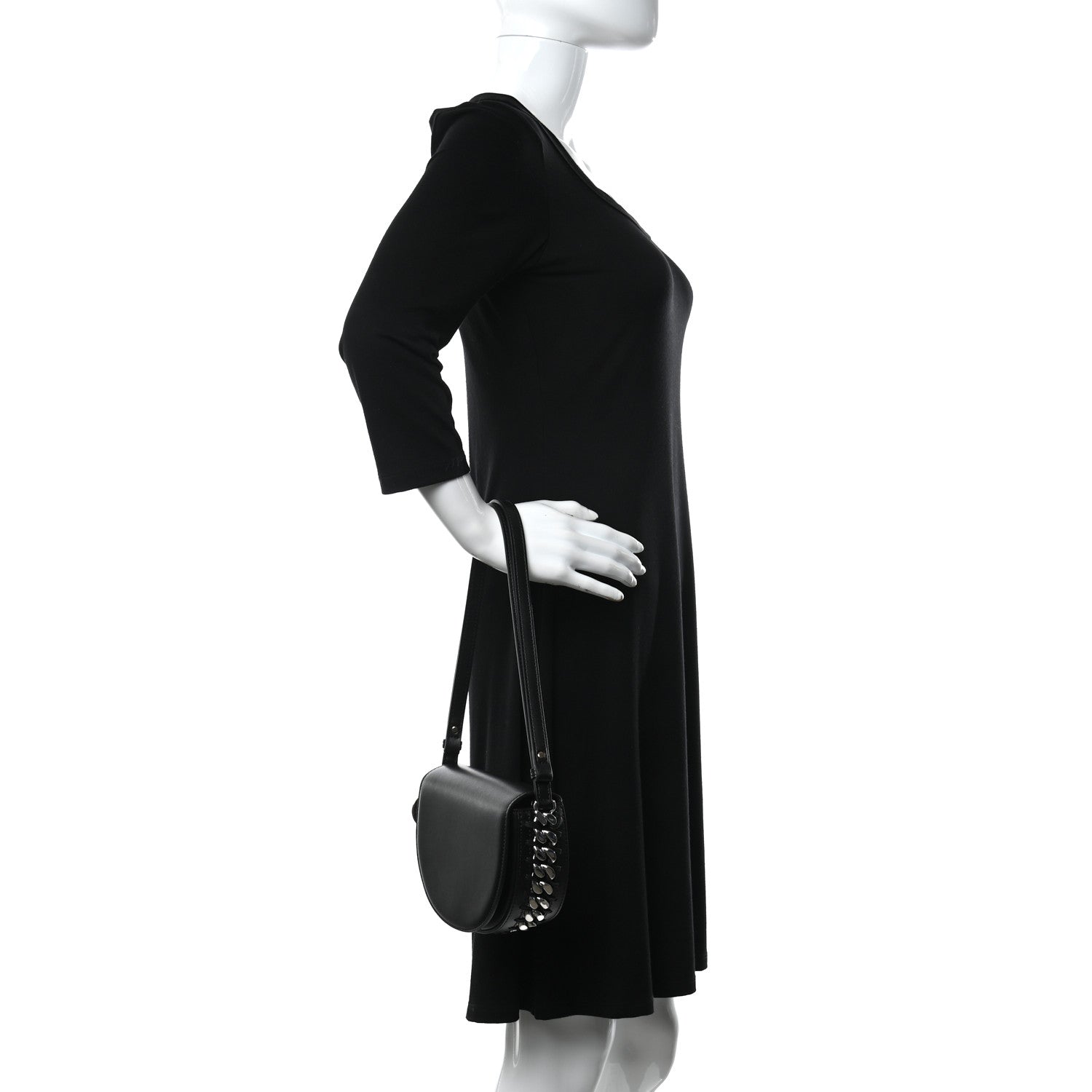 Stella McCartney Eco Alter Nappa Medium Frayme Flap Shoulder Bag Black 2 of 10