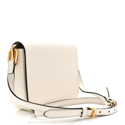 Prada Saffiano Lux Embleme Flap Shoulder Bag White 3 of 12
