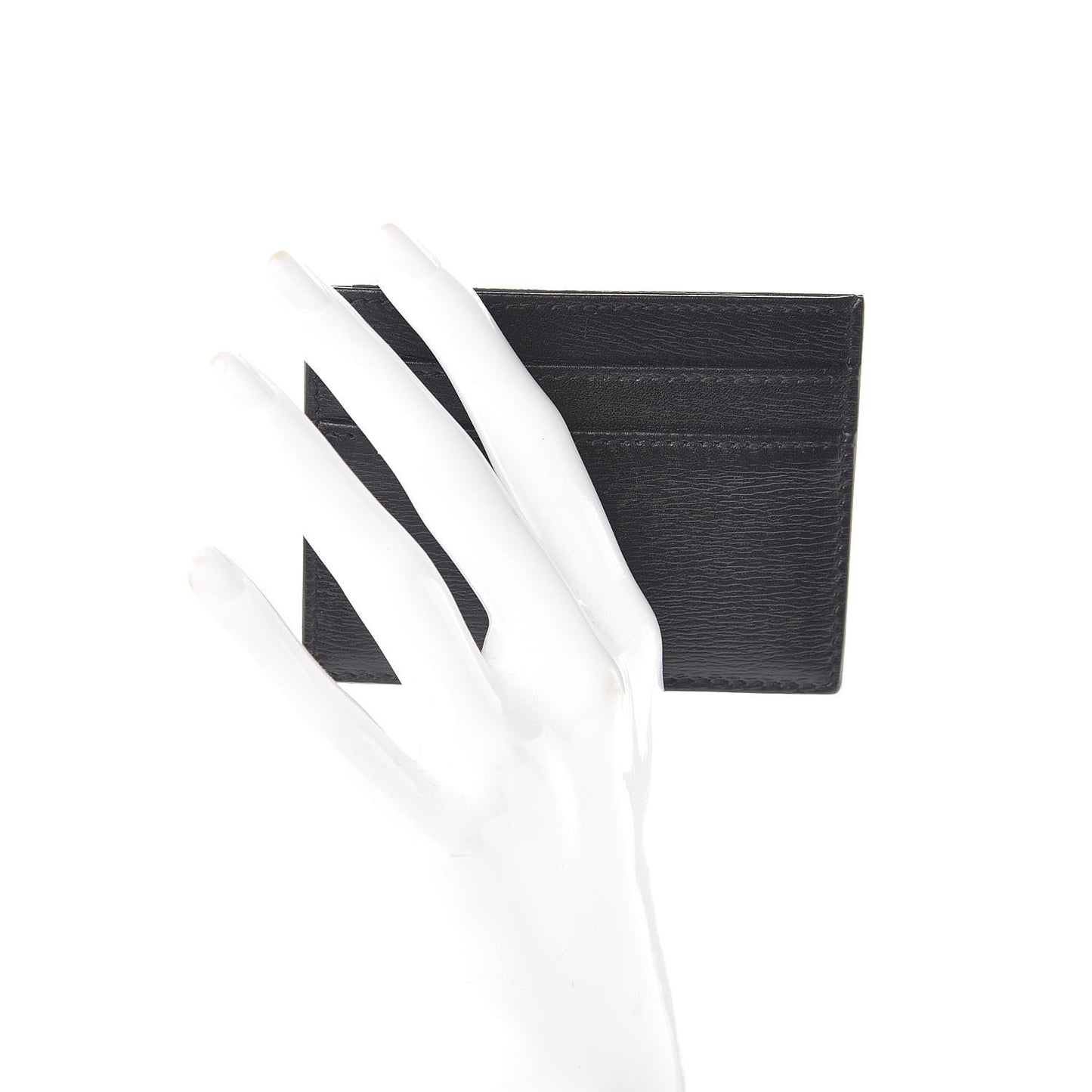 Calfskin Bee Signature Card Holder Black