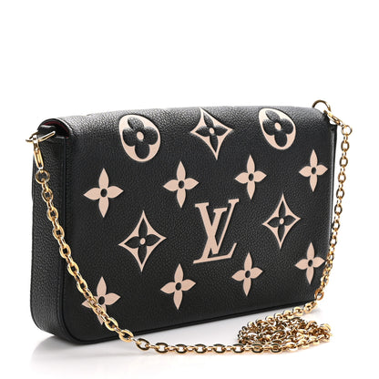 Louis Vuitton Empreinte Monogram Giant Felicie Pochette Black Beige 4 of 10