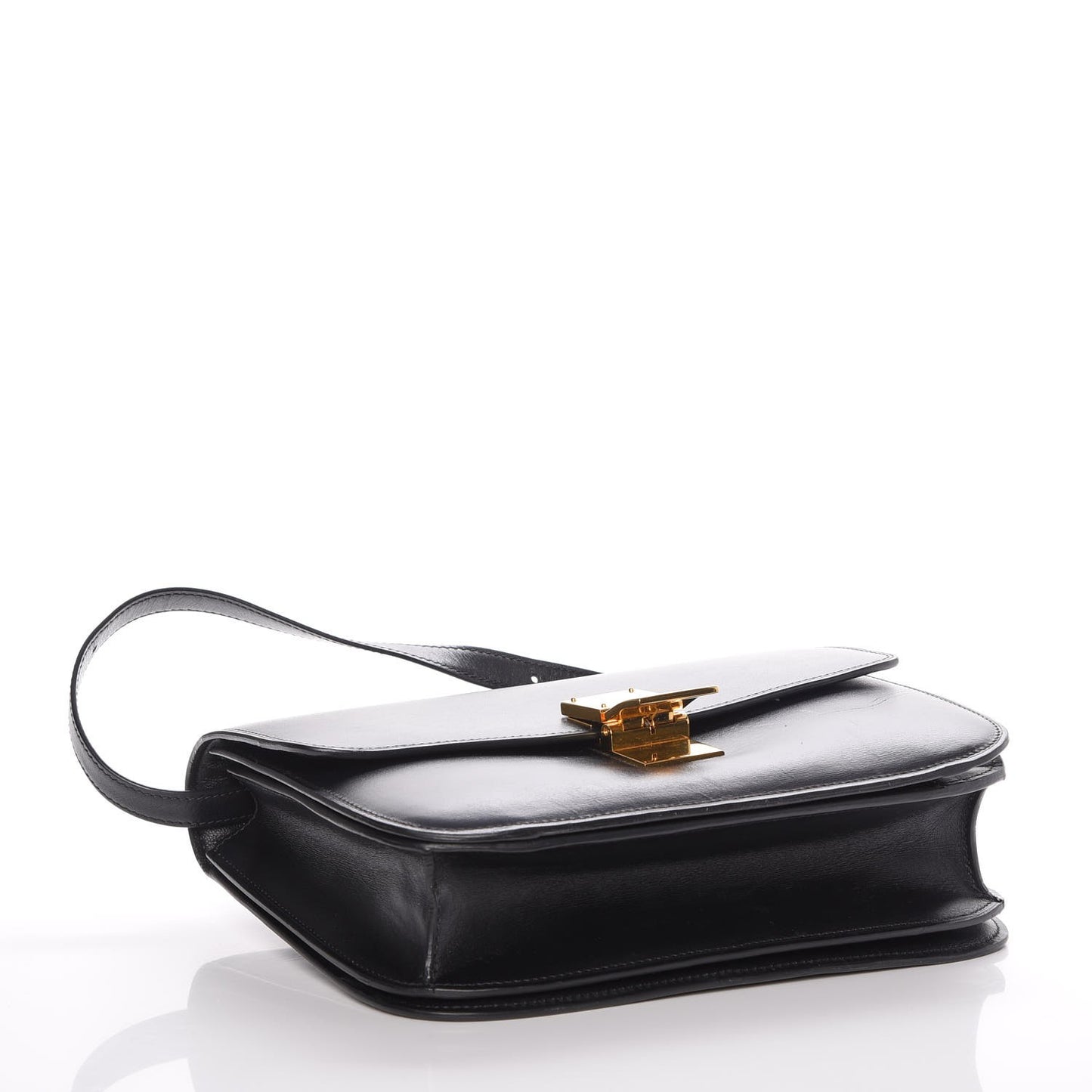 Box Calfskin Medium Classic Box Flap Bag Black