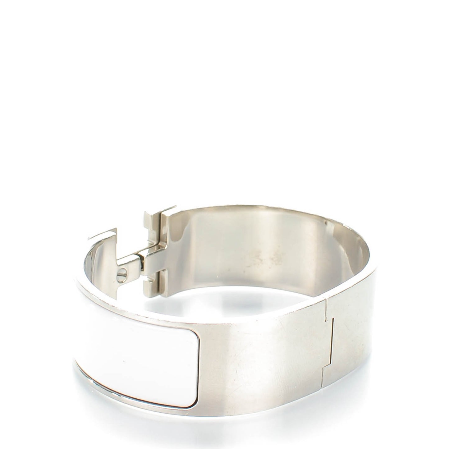 Enamel Wide Clic Clac H Bracelet GM White