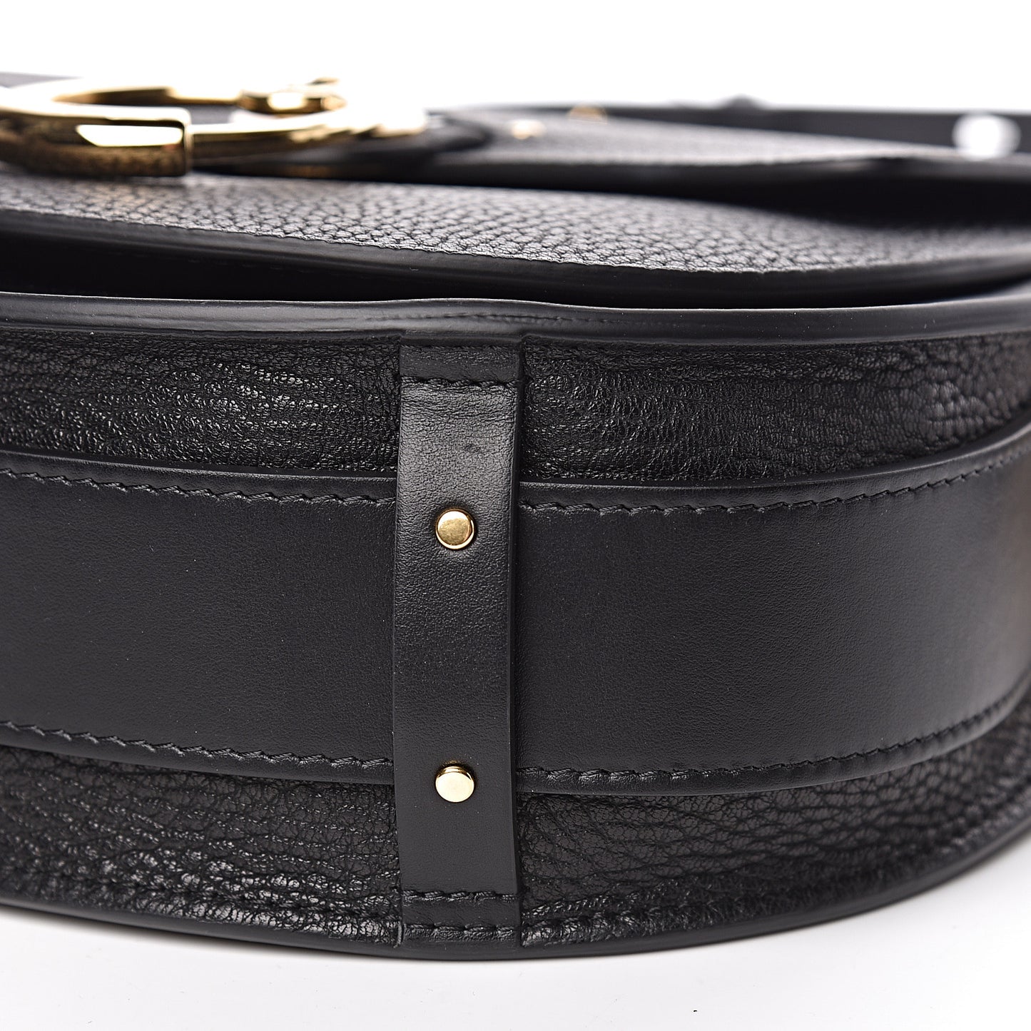 Grained Calfskin Large Tess Bag Black