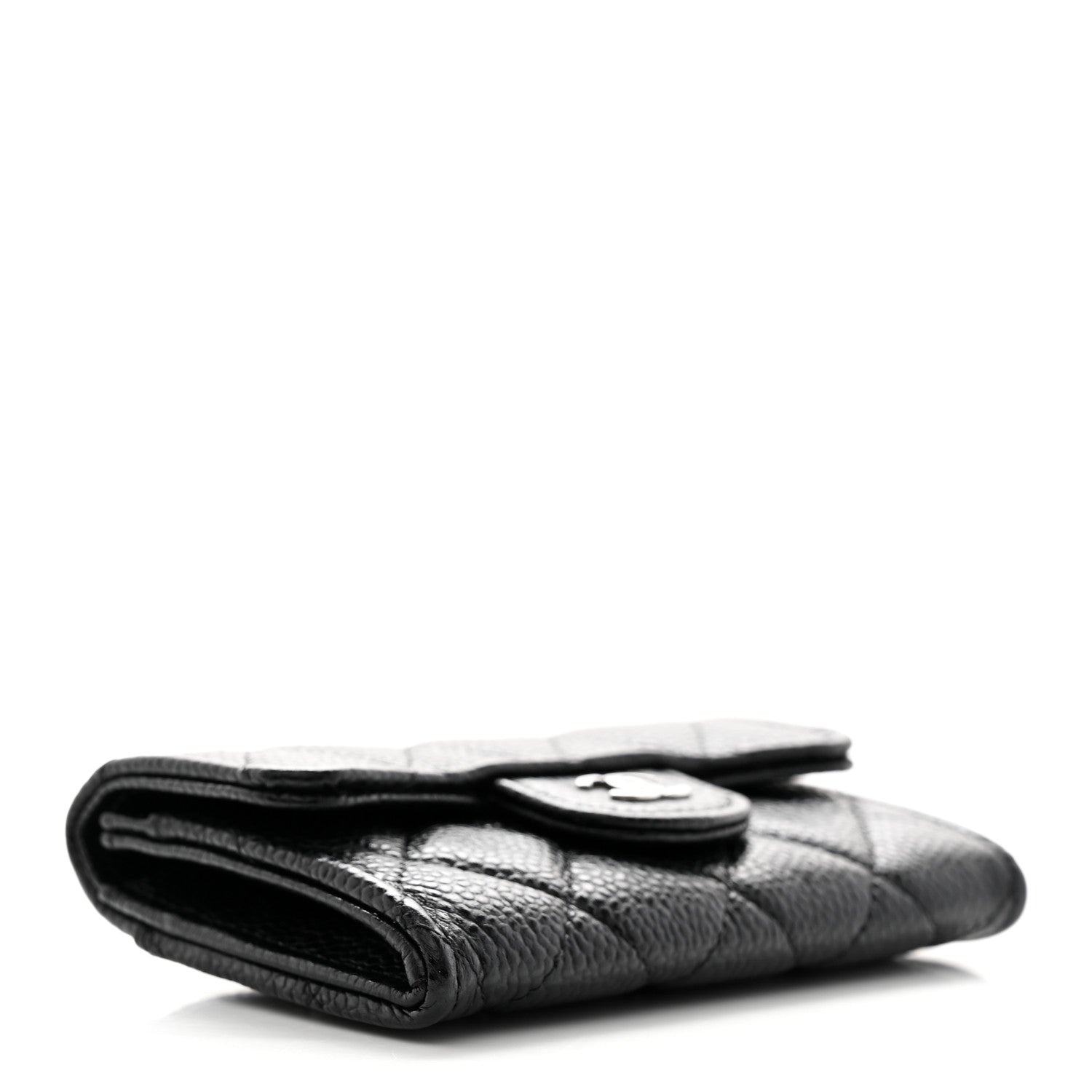 Chanel Caviar Quilted Flap Card Holder Wallet Black 4 of 9
